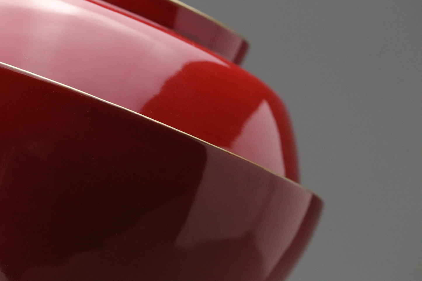 Vintage Japanese Lacquerware | Set of 10 Bowls with Lids | Urushi Vermilion Red | Gold Rim | Miso Soup Bowl | Japan Tableware | Dinner Party