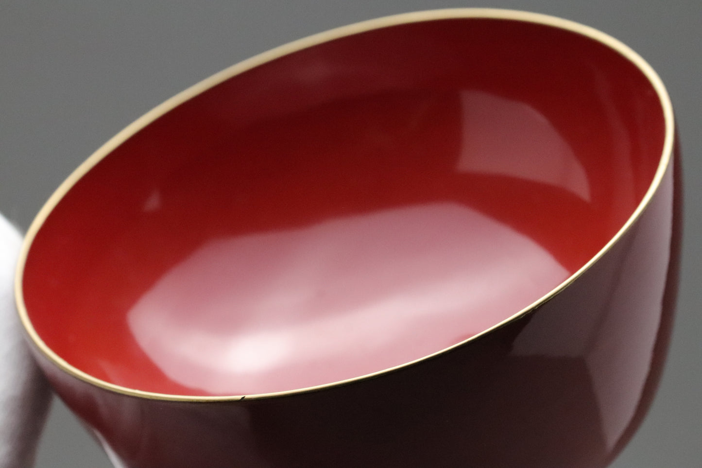 Vintage Japanese Lacquerware | Set of 10 Bowls with Lids | Urushi Vermilion Red | Gold Rim | Miso Soup Bowl | Japan Tableware | Dinner Party