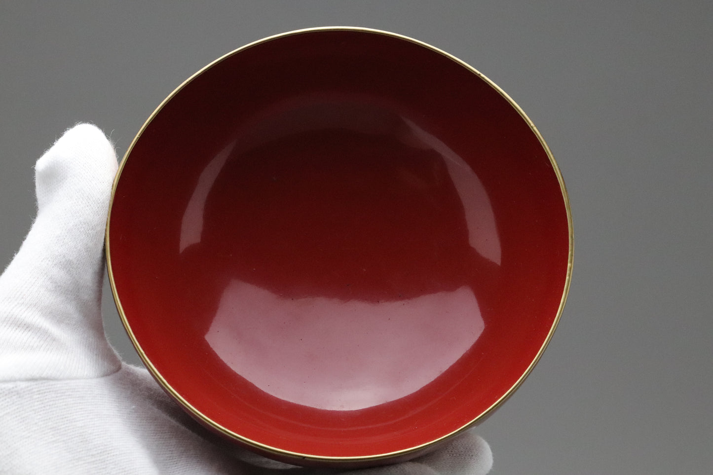 Vintage Japanese Lacquerware | Set of 10 Bowls with Lids | Urushi Vermilion Red | Gold Rim | Miso Soup Bowl | Japan Tableware | Dinner Party