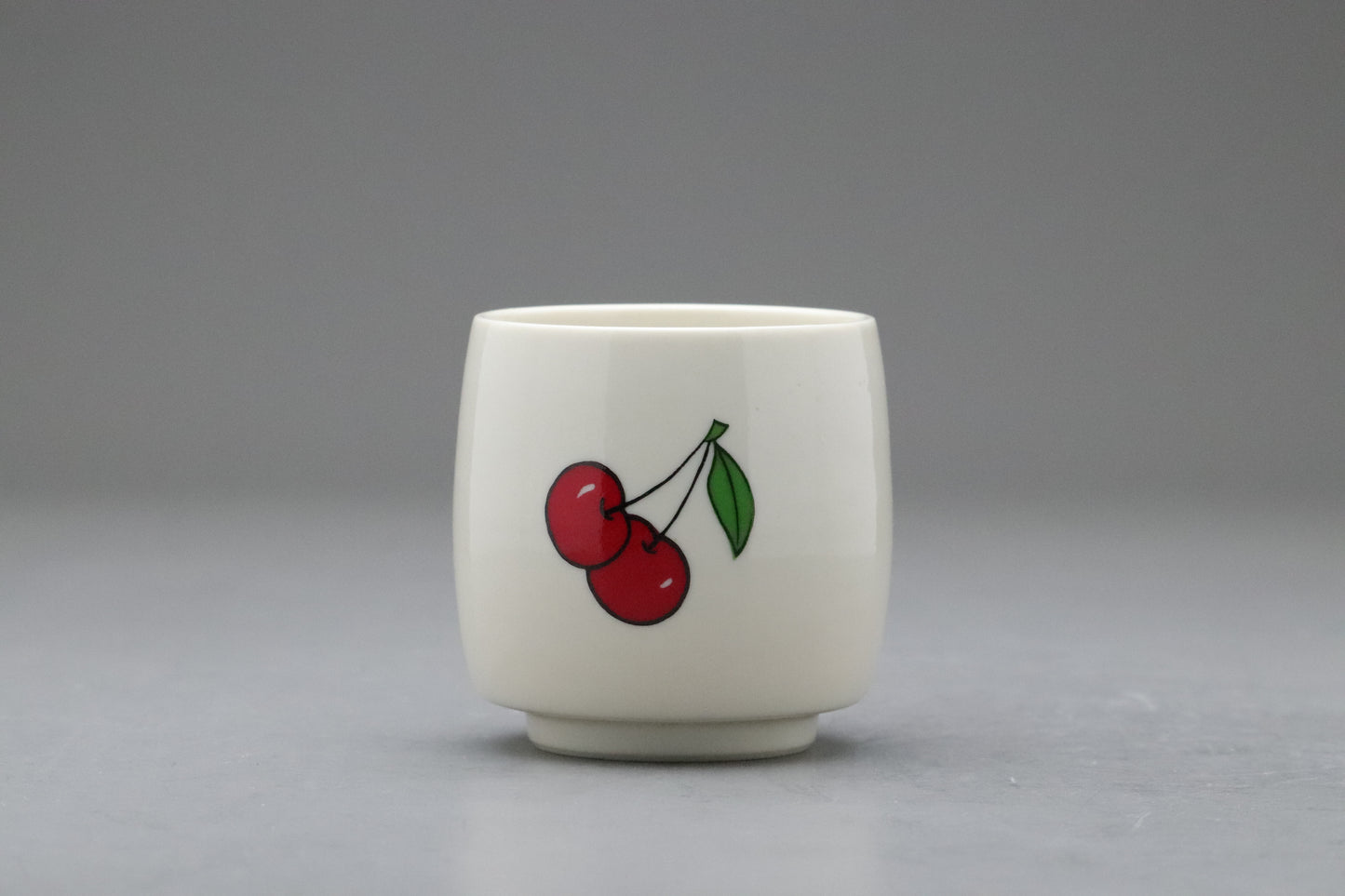Japanese Tea Cup Set | Cherry Pattern | Yunomi | Set of 5 | Ceramic Pottery | Vintage Style | Kawaii | Retro | Kitchenware | Asian Tableware