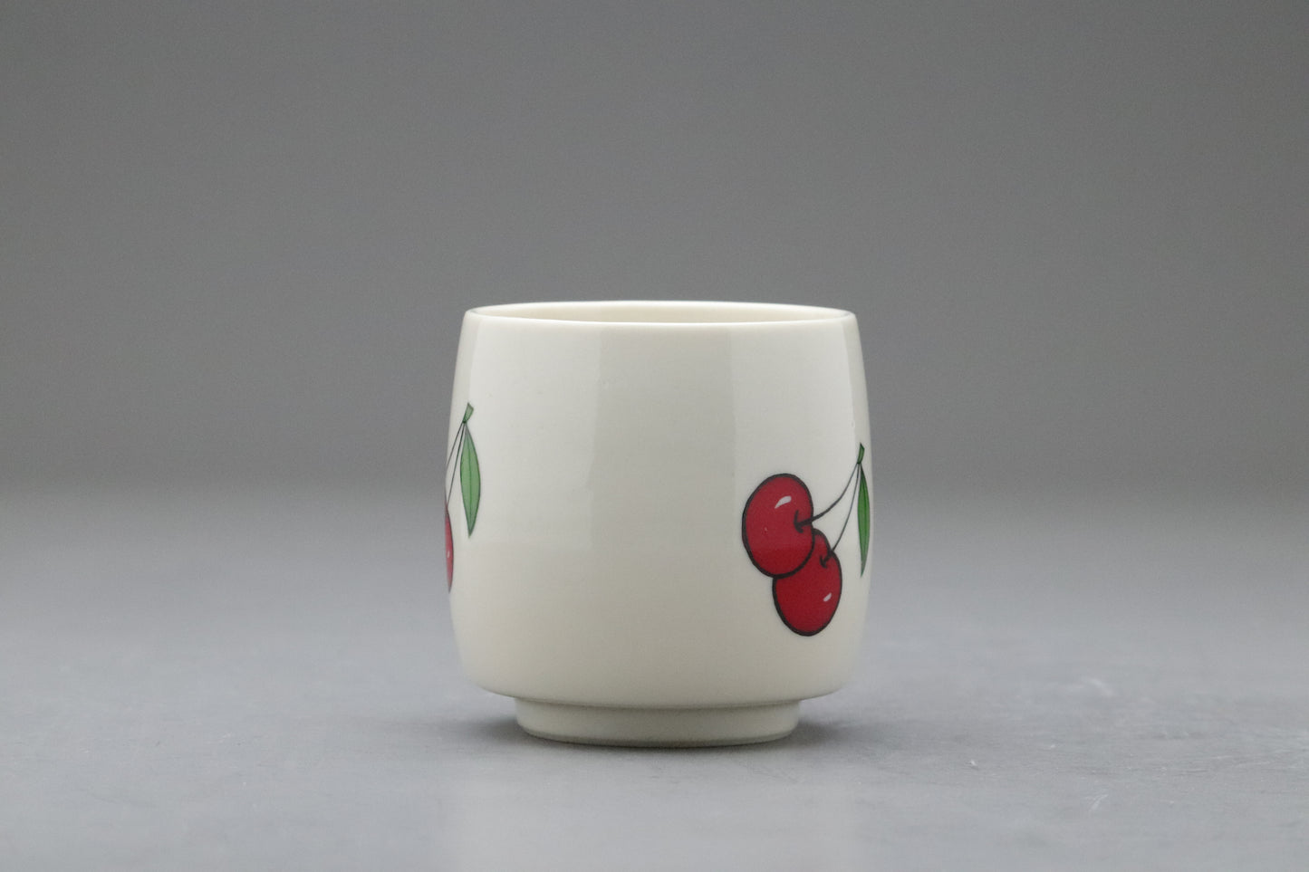 Japanese Tea Cup Set | Cherry Pattern | Yunomi | Set of 5 | Ceramic Pottery | Vintage Style | Kawaii | Retro | Kitchenware | Asian Tableware