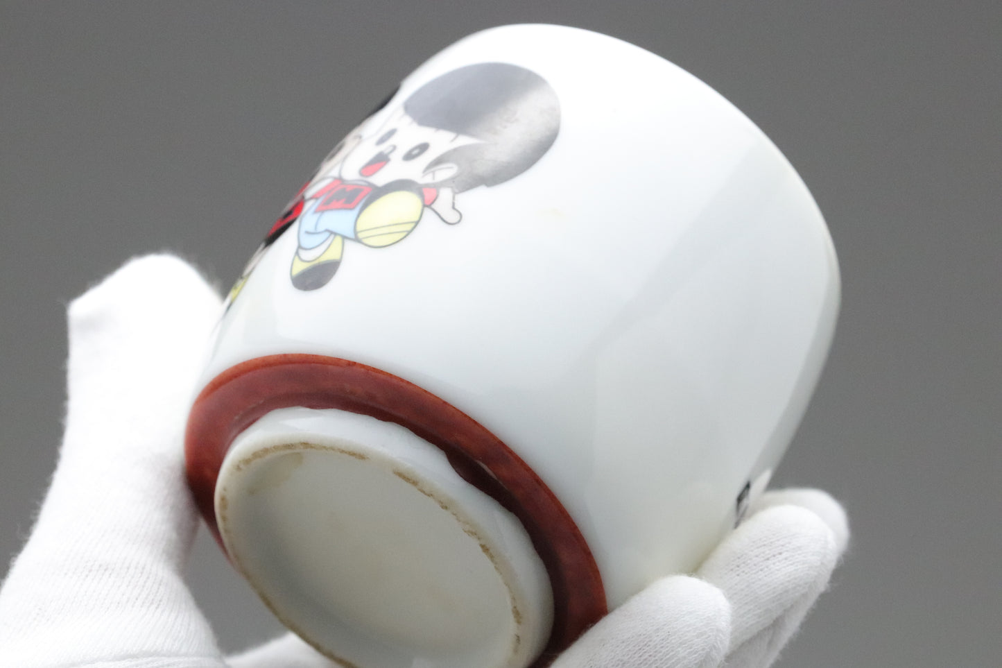 Vintage Yanmar | Yanbo Marbo | Set of 3 | Japanese Yunomi | Retro Advertising | Mascot | Porcelain | Showa Era | Collectible Pottery | Anime