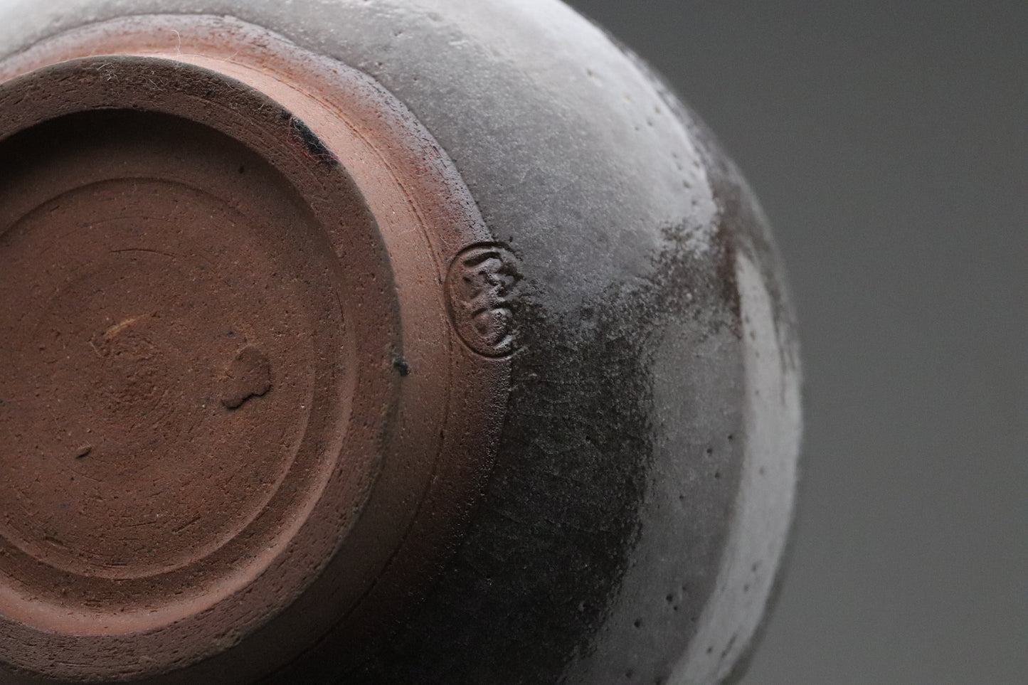 Japanese Pottery | Tea Bowl | Wabi Sabi | Minimalist Art | Dark Gray | Scalloped Rim | Hand Thrown | Ceramic Art | Zen Decor | Unique Shape