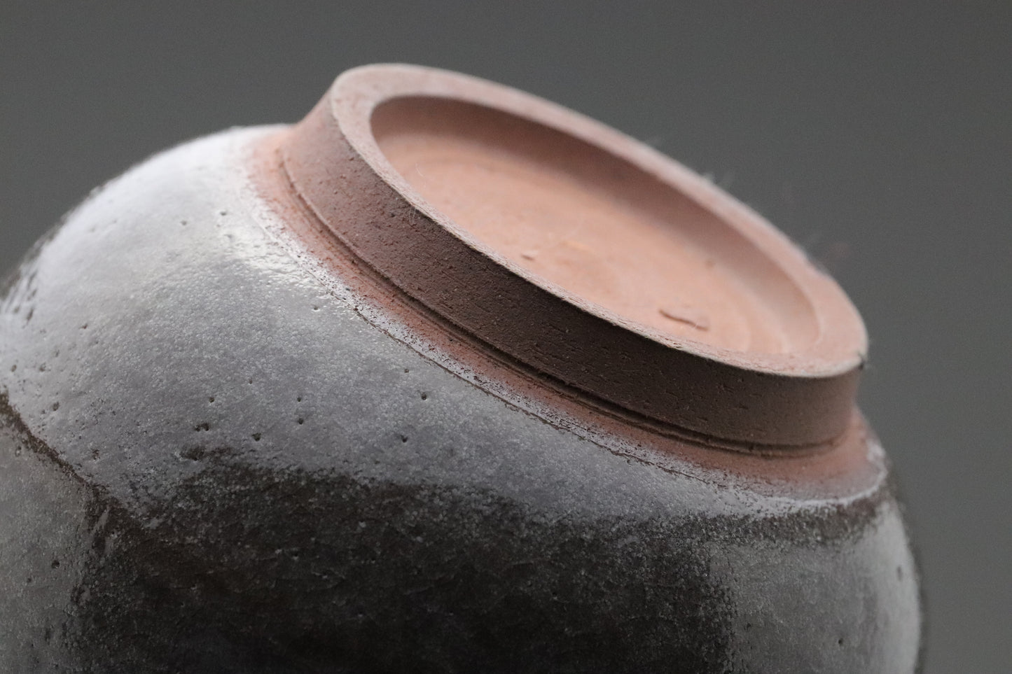 Japanese Pottery | Tea Bowl | Wabi Sabi | Minimalist Art | Dark Gray | Scalloped Rim | Hand Thrown | Ceramic Art | Zen Decor | Unique Shape