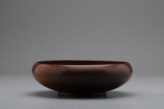 Japanese Wooden Round Bowl | Handcrafted Natural Grain | Zen Tableware | Minimalist Kitchen Decor | Serving Dish | Rustic Wabi Sabi Art Tray