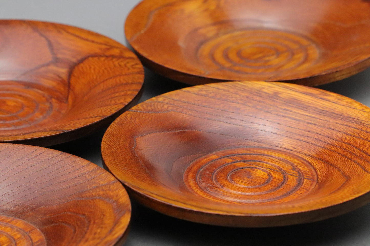 Japanese Wood Coasters | Set of 5 | Tea Saucers | Zelkova | Handcrafted | Natural Grain | Wabi Sabi | Zen Decor | Traditional | Rustic Style