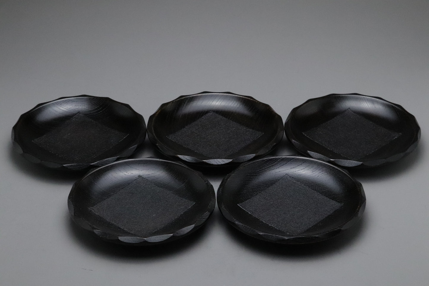 Japanese Lacquerware | Wooden Coaster Set of 5 | Akebono Nuri | Urushi Linen Inlay | Tea Ceremony | Zen Decor | Wabi Sabi | Natural Wood Art