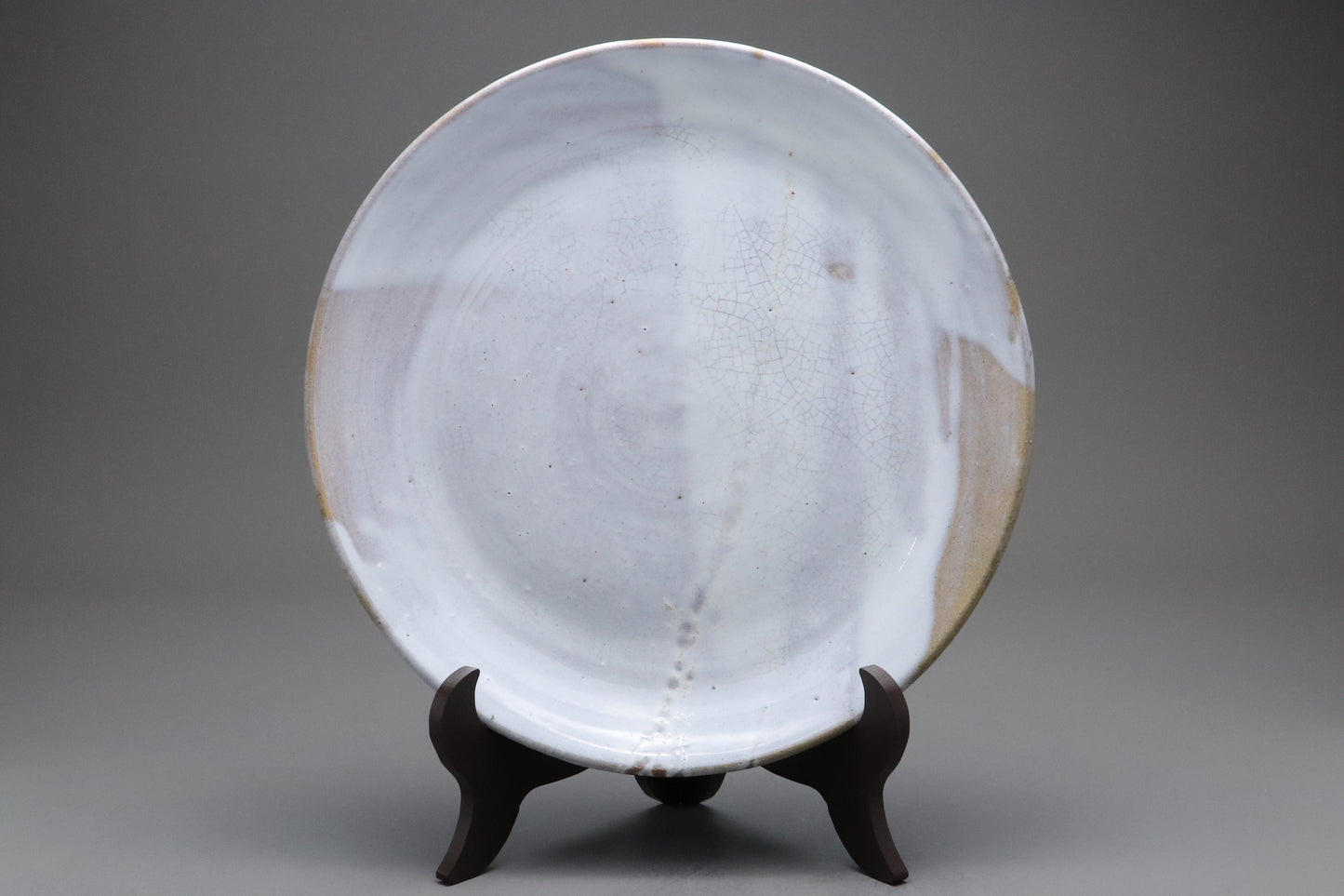 Japanese Hagi Style | Large Dinner Plate | White Glazed Pottery | Wabi Sabi Stoneware | Serving Platter | Handmade Round Shallow Bowl Dishes