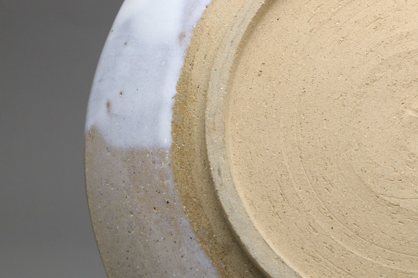 Japanese Hagi Style | Large Dinner Plate | White Glazed Pottery | Wabi Sabi Stoneware | Serving Platter | Handmade Round Shallow Bowl Dishes