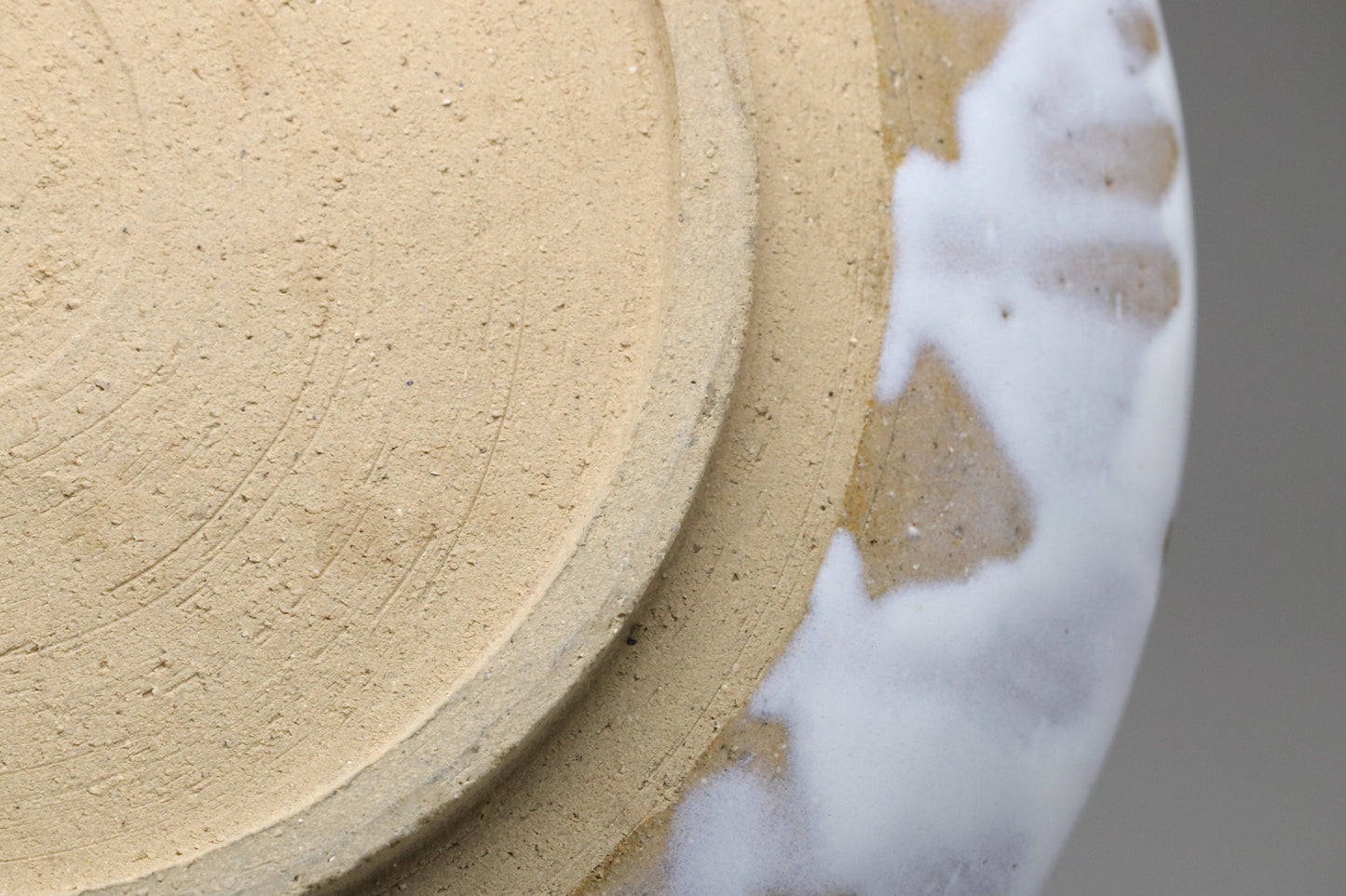 Japanese Hagi Style | Large Dinner Plate | White Glazed Pottery | Wabi Sabi Stoneware | Serving Platter | Handmade Round Shallow Bowl Dishes