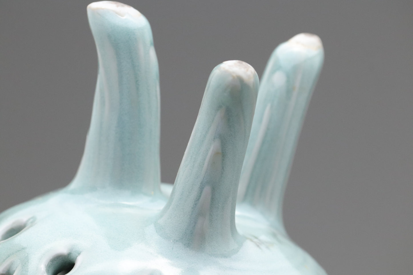 Celadon Incense Burner | Tripod Koro | Japanese Porcelain | Pierced Pottery | Green Asian Antique | Home Decor | Meditatoion Insert Catcher