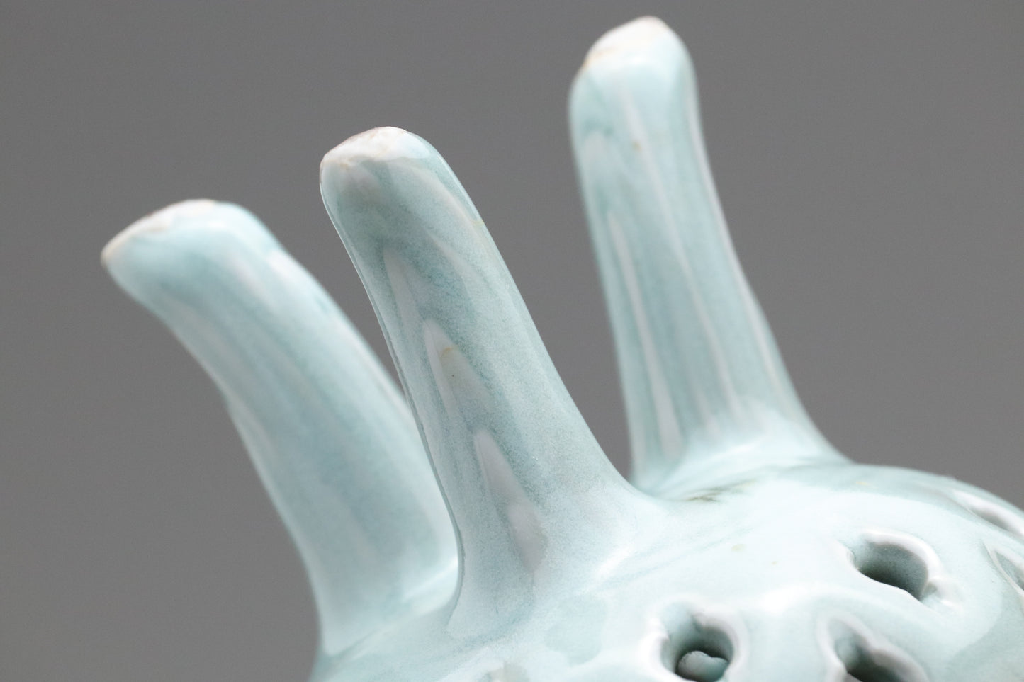 Celadon Incense Burner | Tripod Koro | Japanese Porcelain | Pierced Pottery | Green Asian Antique | Home Decor | Meditatoion Insert Catcher