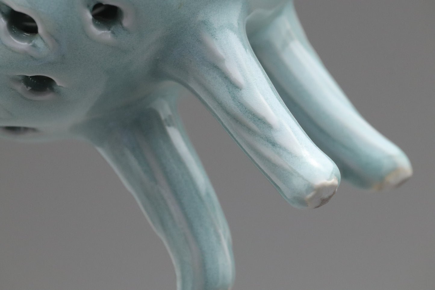 Celadon Incense Burner | Tripod Koro | Japanese Porcelain | Pierced Pottery | Green Asian Antique | Home Decor | Meditatoion Insert Catcher