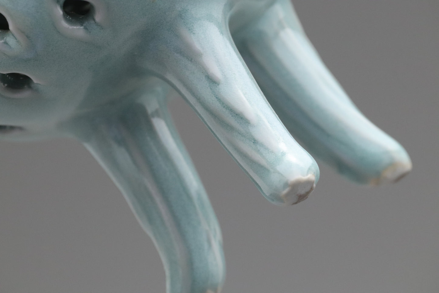Celadon Incense Burner | Tripod Koro | Japanese Porcelain | Pierced Pottery | Green Asian Antique | Home Decor | Meditatoion Insert Catcher