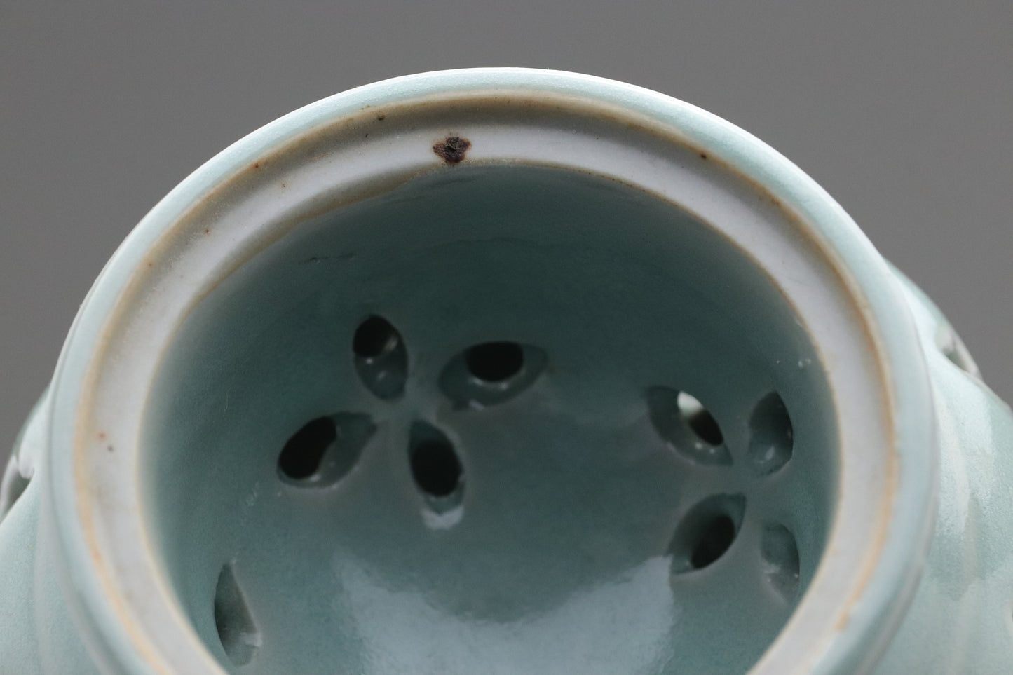 Celadon Incense Burner | Tripod Koro | Japanese Porcelain | Pierced Pottery | Green Asian Antique | Home Decor | Meditatoion Insert Catcher