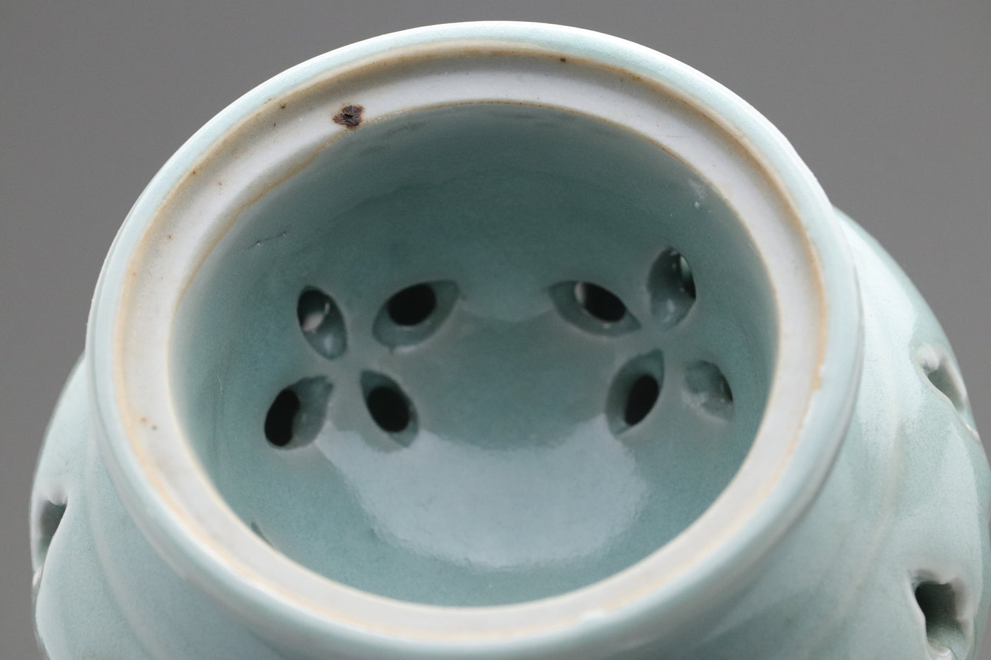 Celadon Incense Burner | Tripod Koro | Japanese Porcelain | Pierced Pottery | Green Asian Antique | Home Decor | Meditatoion Insert Catcher