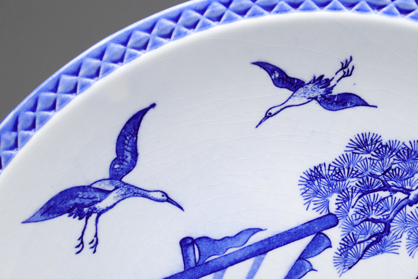 Japanese Porcelain Charger Blue and White | Sometsuke | Takarabune Treasure Ship | Cranes Pine Turtle | Auspicious Motif | Japan Art