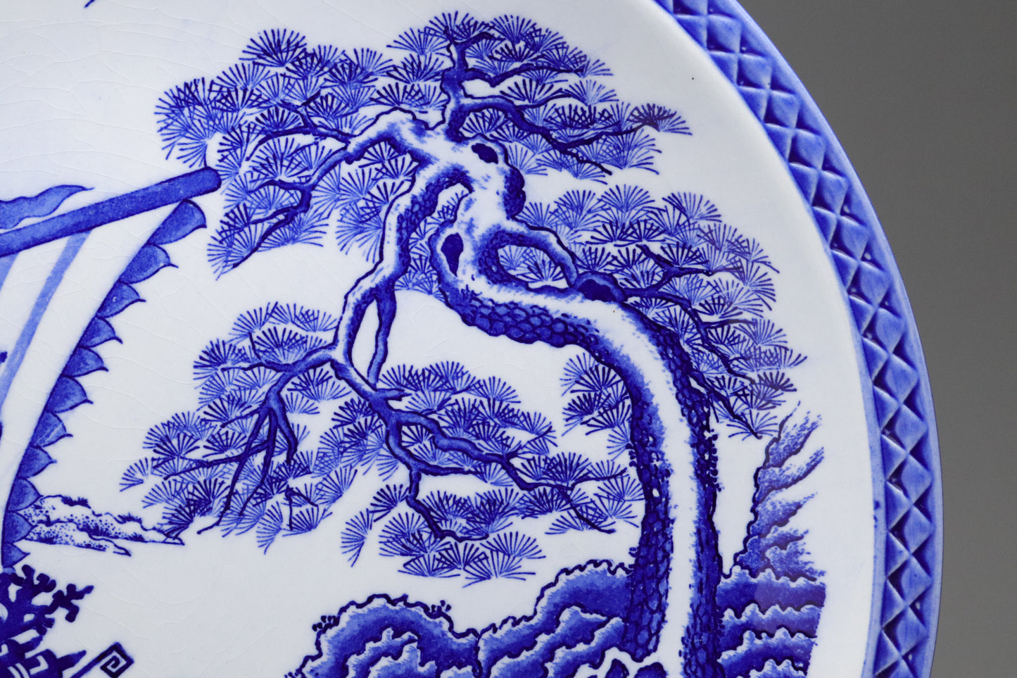 Japanese Porcelain Charger Blue and White | Sometsuke | Takarabune Treasure Ship | Cranes Pine Turtle | Auspicious Motif | Japan Art