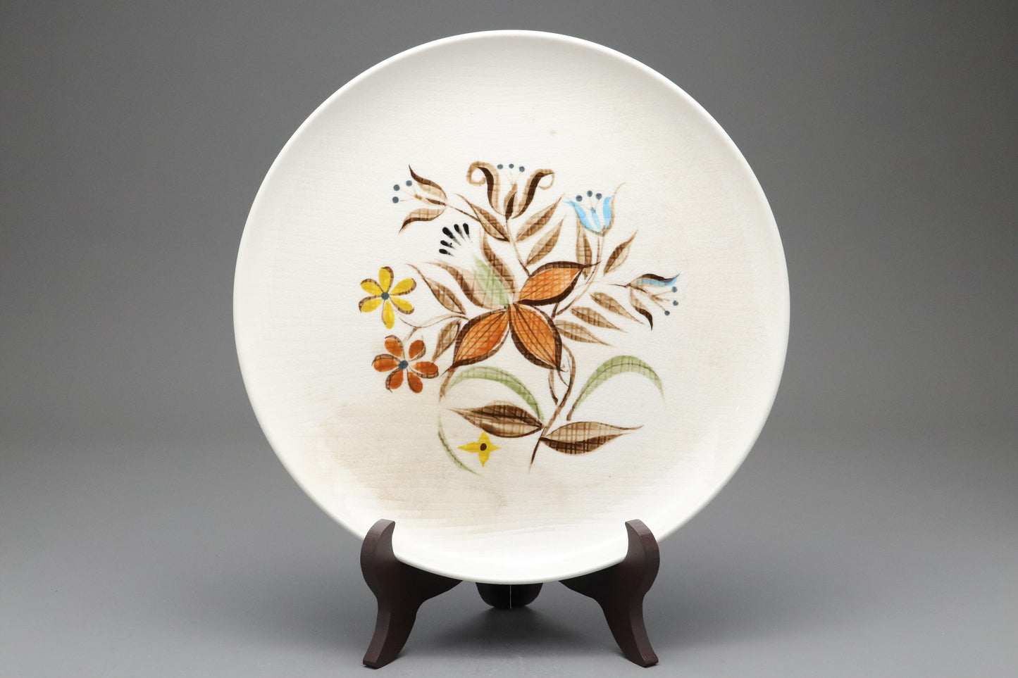 Vintage Kasuga Japan Granada | Hand Painted Floral Plate | Large Dinner Platter Serving Dish | Mid Century Modern Pottery | Retro Boho Homes
