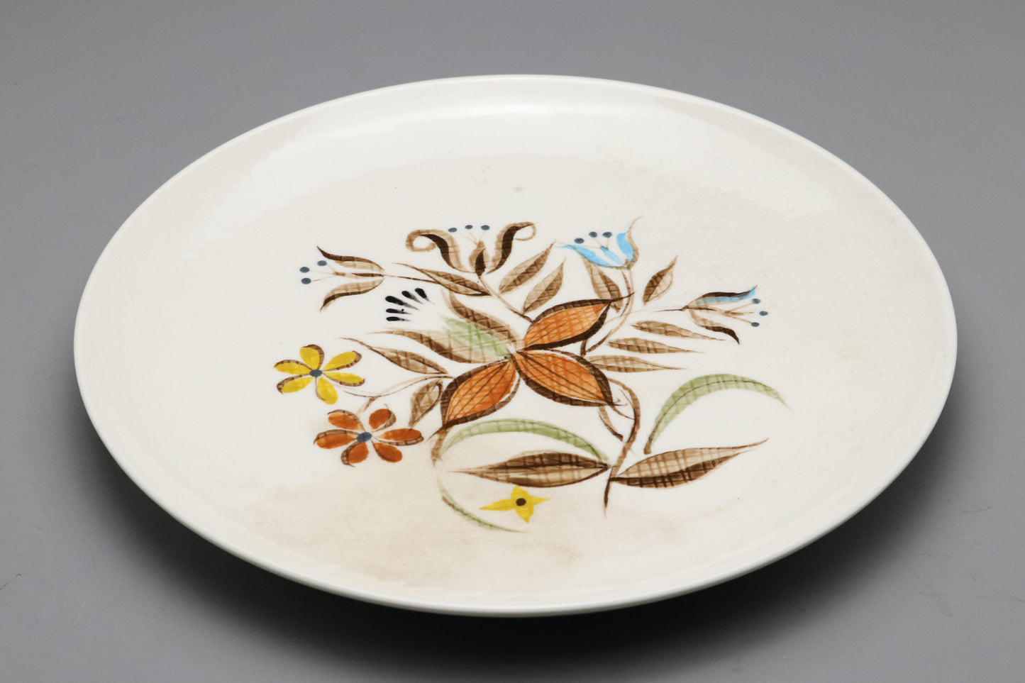 Vintage Kasuga Japan Granada | Hand Painted Floral Plate | Large Dinner Platter Serving Dish | Mid Century Modern Pottery | Retro Boho Homes