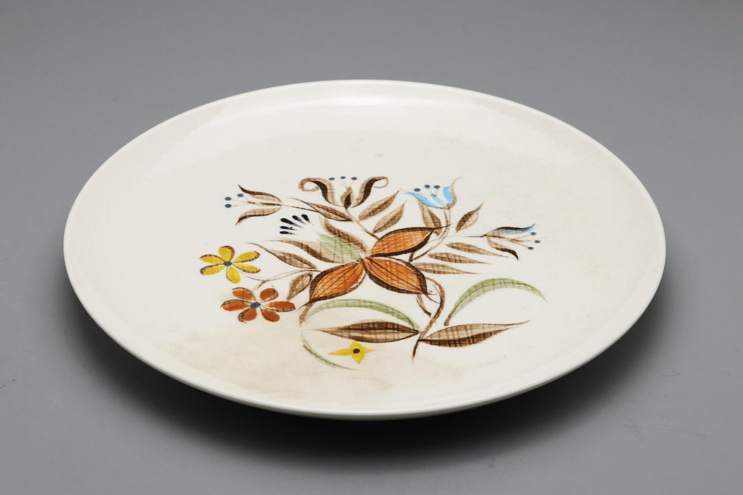Vintage Kasuga Japan Granada | Hand Painted Floral Plate | Large Dinner Platter Serving Dish | Mid Century Modern Pottery | Retro Boho Homes