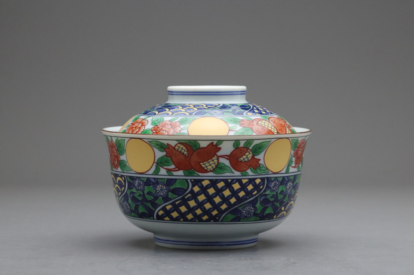 Japanese Arita Imari Bowls set of 5 with Lids | Porcelain Rice Bowl | Vintage Japan Tableware | Antique Soup Bowl Made in Japan Handmade Art