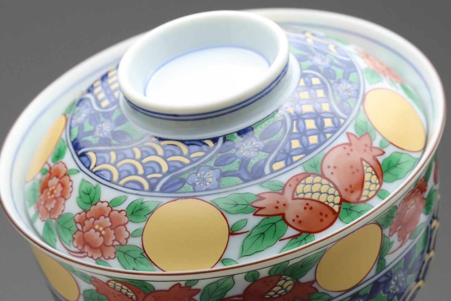 Japanese Arita Imari Bowls set of 5 with Lids | Porcelain Rice Bowl | Vintage Japan Tableware | Antique Soup Bowl Made in Japan Handmade Art