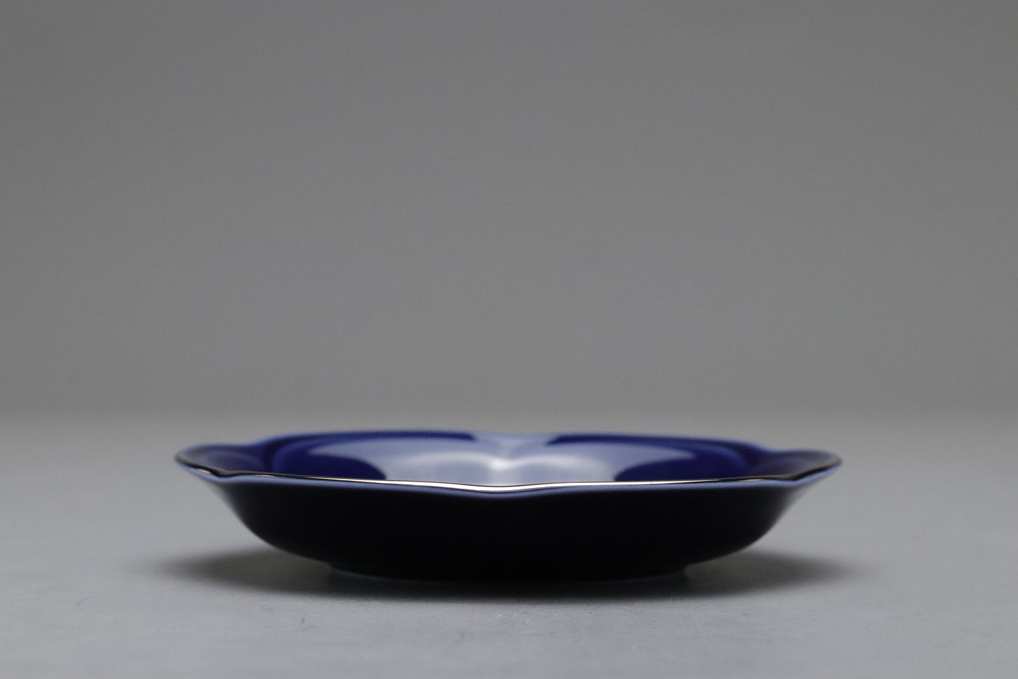 Vintage Japanese Kansai Fine China Tea Cup Set | 5 Piece Cobalt Blue Saucer Gold Leaf Porcelain | Modern Tableware Collectibles Jade Leaves