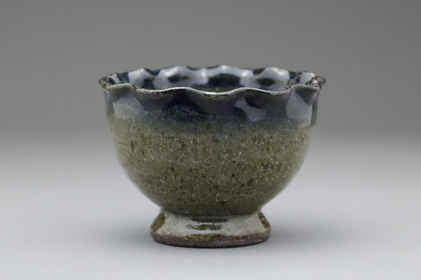 Vintage Japanese Mino Ware Small Bowl | Bishin Gama Handmade Studio Pottery | Wavy Rim Natural Glaze | Rustic Wabi Sabi Aesthetic Decor