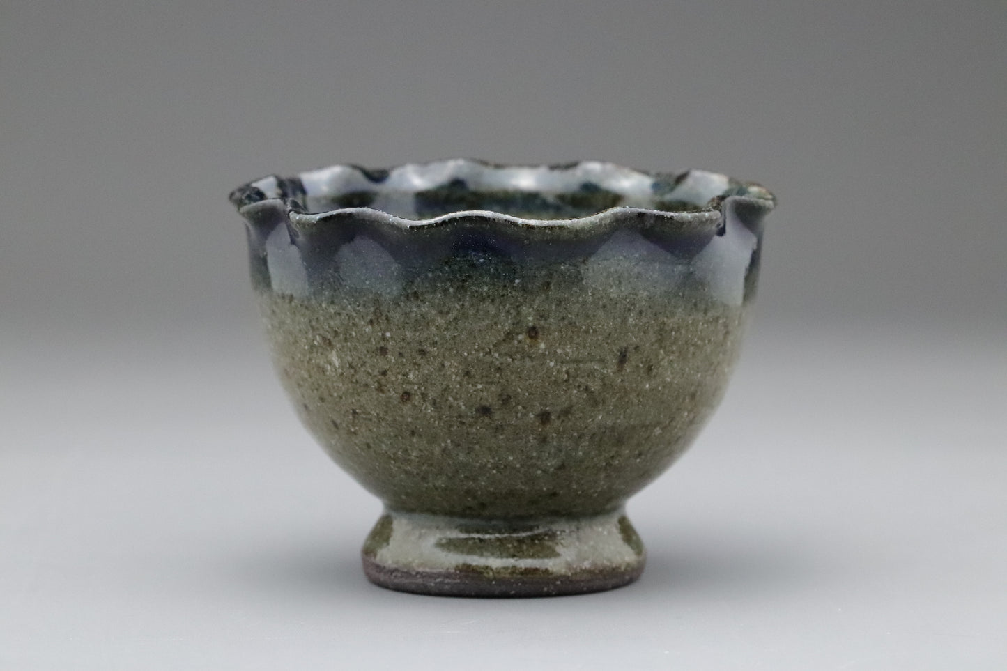 Vintage Japanese Mino Ware Small Bowl | Bishin Gama Handmade Studio Pottery | Wavy Rim Natural Glaze | Rustic Wabi Sabi Aesthetic Decor