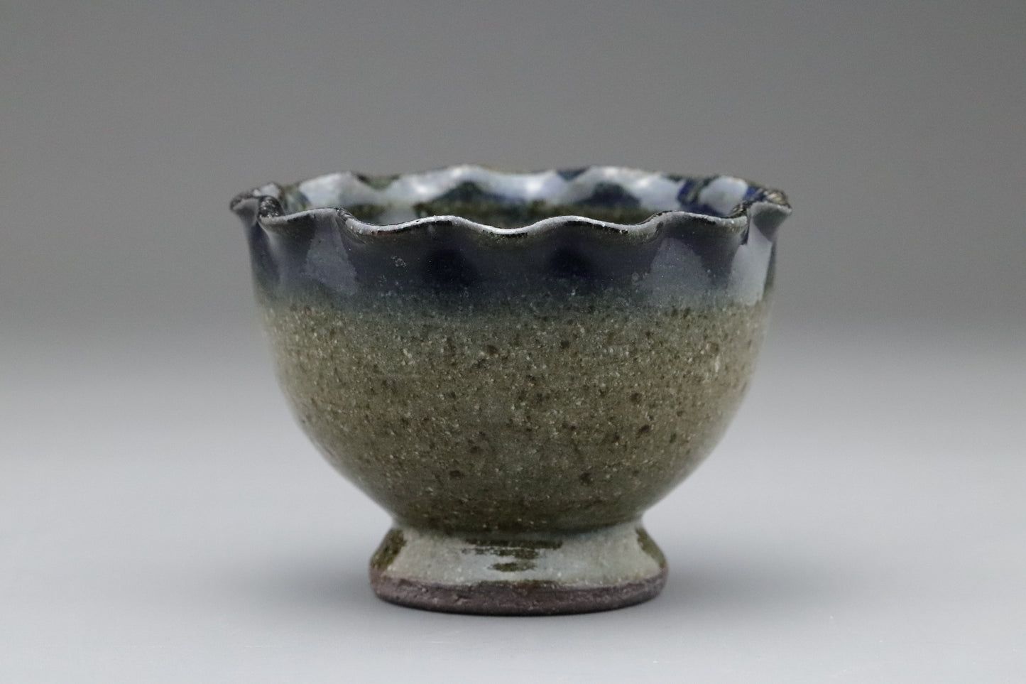 Vintage Japanese Mino Ware Small Bowl | Bishin Gama Handmade Studio Pottery | Wavy Rim Natural Glaze | Rustic Wabi Sabi Aesthetic Decor