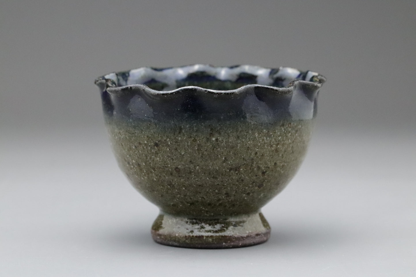 Vintage Japanese Mino Ware Small Bowl | Bishin Gama Handmade Studio Pottery | Wavy Rim Natural Glaze | Rustic Wabi Sabi Aesthetic Decor