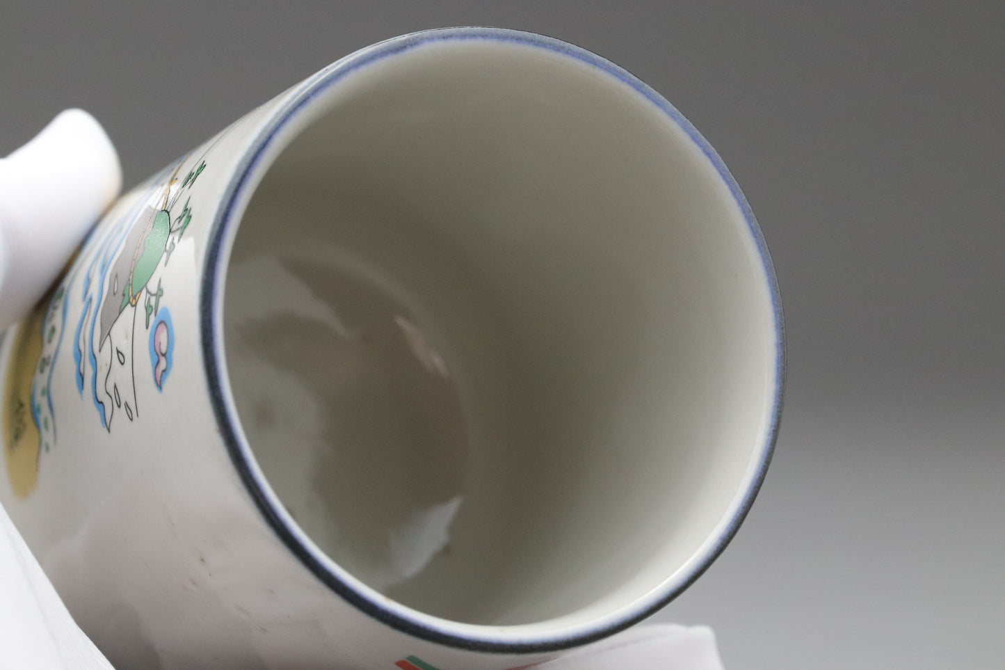 Japanese Vintage Yunomi Tea Cup Set of 2 | Iwami Yaki Pottery | Shunji Sonoyama Manga Art Giatrus | Cute Anime Collectible Teaware with Box