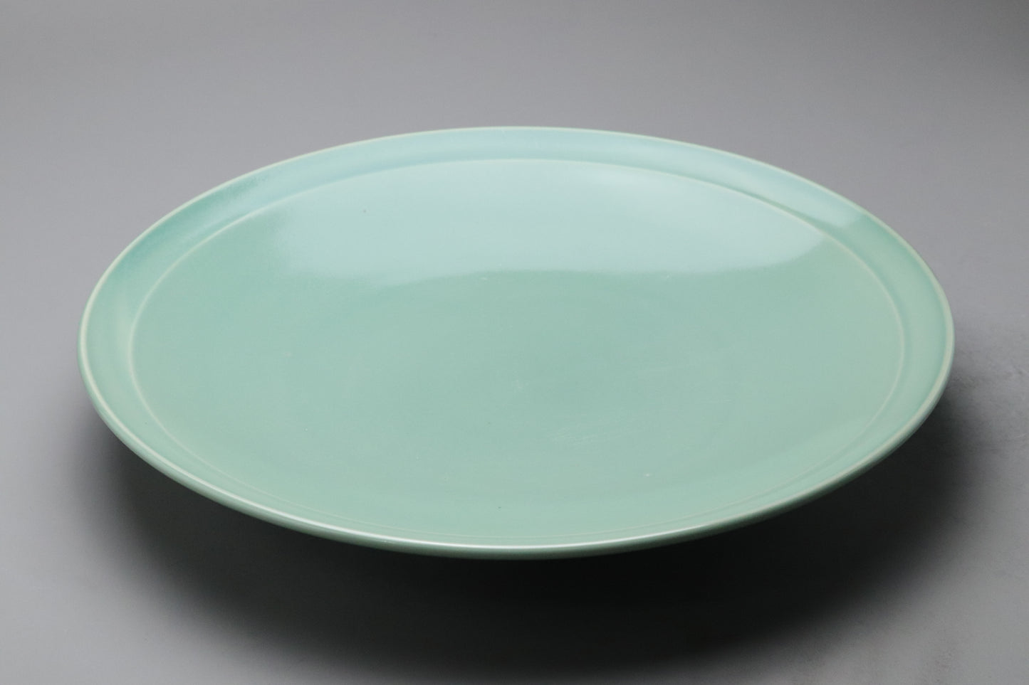 Celadon Serving Platter | Large Round Dinner Plate | Japanese Porcelain Tableware | Mint Green Charger | Minimalist Pottery | Handmade Dish