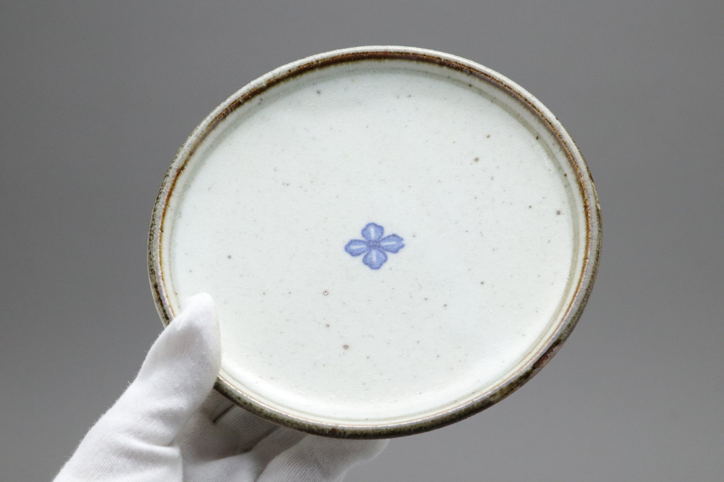 Japanese Plates Set of 10 | Blue Flower Dishes | Vintage Stoneware | Rustic Appetizer Dessert Tableware | Vintage Pottery Plates Sets 10 pcs
