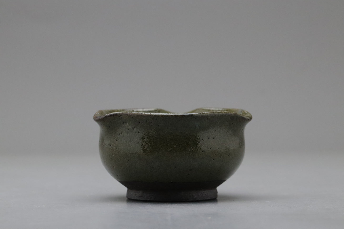 Japanese Small Bowls Set of 5 | Vintage Oribe Green Glaze | Katakuchi shape Sake Cup | Wabi Sabi Pottery Utsunomiya | Handmade Side Dish Lot 5