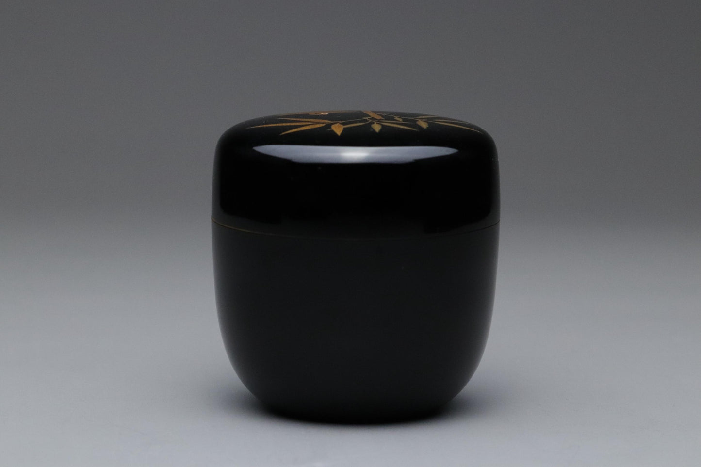 Authentic Wajima-nuri Natsume Tea Caddy Bamboo & Sparrow Makie Decor | Handmade Japanese Lacquerware for Matcha Tea Ceremony Artful Gift