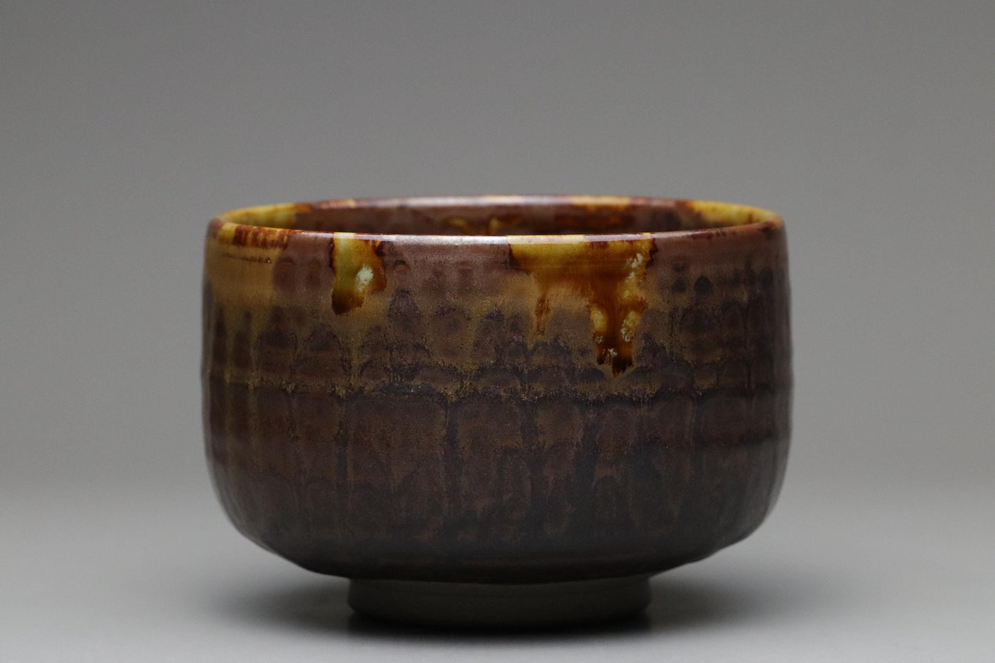 Takatori Ware Matcha Bowl – Japanese Chawan for Tea Ceremony with Signed Wooden Box Handcrafted Glazed Pottery with Traditional Kiln Finish