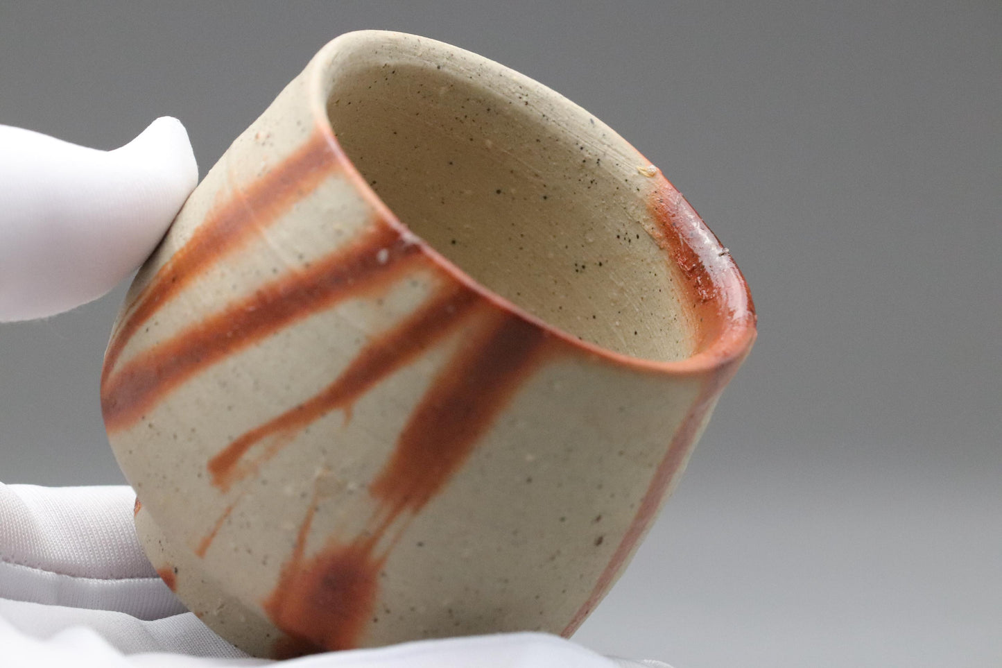 Bizen Ware Sake Cup by Yuichi Yamamoto | Wood-Fired Ochoko with Signed Box | Japanese Wabi-Sabi Pottery | Vintage Bizen-yaki Shochu Cup
